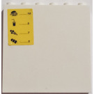 LEGO White Panel 1 x 6 x 5 with Menu and Prices on Yellow Background Sticker (59349 / 59350)