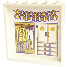 LEGO White Panel 1 x 6 x 5 with Panel Bows, Wardrobe, Riding-breeches, Coat, Boots Sticker (59349)