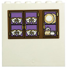 LEGO White Panel 1 x 6 x 5 with Plates, Mugs, Cabinet Sticker (59349)