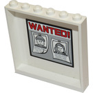 LEGO blanc Panneau 1 x 6 x 5 avec Police et Wanted Mugshots inside From set 60044 Autocollant (59349)