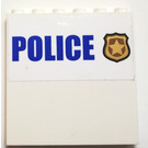 LEGO blanc Panneau 1 x 6 x 5 avec Police sur Une Côté Autocollant (59349)