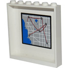 LEGO blanc Panneau 1 x 6 x 5 avec Police (À l'extérieur) et City Map (Inside) Autocollant (59349)