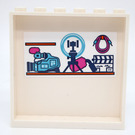 LEGO Wit Paneel 1 x 6 x 5 met Shelf met Video Equipment Sticker (59349)