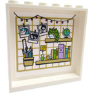 LEGO White Panel 1 x 6 x 5 with Shelves with Books, Pictures, Pencils, and Lights Sticker (59349)