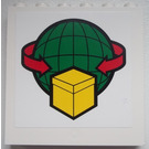 LEGO White Panel 1 x 6 x 5 with Shipping Logo Sticker (59349)