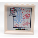 LEGO Wit Paneel 1 x 6 x 5 met Ruimte Shuttle Drawing en Calculation Sticker (59349)