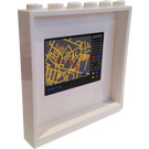 LEGO White Panel 1 x 6 x 5 with Striped 7288 (Outer) and Map Screen (Inner) Sticker (59349)