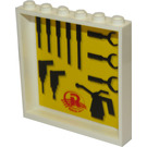LEGO White Panel 1 x 6 x 5 with Tool Board 2 Sticker (59349 / 59350)