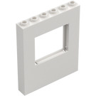 LEGO hvid Panel 1 x 6 x 6 med Vindue Skåret ud (15627)