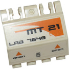 LEGO White Panel 2 x 4 x 2 with Hinges with 'MT21', 'LAB 7648', Orange Triangles and 'OPEN' Right Sticker (44572)