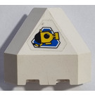 LEGO Wit Paneel 3 x 3 x 3 Hoek met Geel submarine in Blauw triangle Sticker op transparante achtergrond (30079)