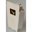 LEGO White Panel 3 x 3 x 6 Corner Wall with Fire Logo Sticker with Bottom Indentations (2345)