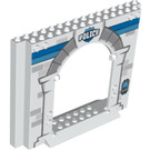 LEGO Wit Paneel 4 x 16 x 10 met Gate Gat met "Politie" (15626 / 16328)