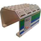 LEGO hvid Panel 6 x 8 x 4 Fuselage med Grøn Stribe og Doors (42604)