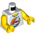 LEGO Bílá Paradisa Trup Tank Horní s Sailboat logo s Žlutá Paže a Žlutá Ruce (973 / 76382)