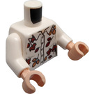 LEGO Biały Petunia Dursley Minifigurka Tułów (973 / 76382)