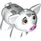 LEGO Wit Pig met Grijs en Klein Bruin Ogen (66503)