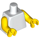 LEGO White Plain Minifig Torso with Yellow Arms and Hands (76382 / 88585)