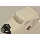 LEGO White Plane Front 6 x 10 x 4 with Space Center Logo (both sides) Sticker (87613)