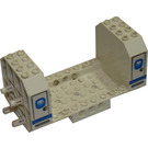 LEGO Wit Vliegtuig Fuselage Angular Onderzijde 6 x 12 x 5 met Doors Aan Blauw Stripe Patroon