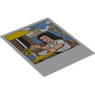 LEGO Weiß Kunststoff Polaroid Photo mit Minifigure at Outdoor Cafe (106269)