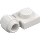 LEGO Hvit Plate 1 x 1 med klips (Tykk ring) (4081 / 41632)