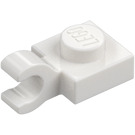 LEGO Weiß Platte 1 x 1 mit Horizontaler Clip (Clip mit flacher Vorderseite) (6019)