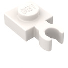 LEGO Blanc assiette 1 x 1 avec Verticale Clip (Clip 'O' mince ouvert)