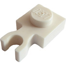 LEGO Weiß Platte 1 x 1 mit Vertikale Clip (Dünner U-Clip) (4085 / 60897)