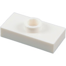 LEGO White Plate 1 x 2 with 1 Stud (without Bottom Groove) (3794)