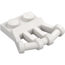 LEGO Blanc assiette 1 x 2 avec Incliné Barre Poignées (92692)