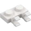 LEGO Wit Plaat 1 x 2 met Horizontaal Clips (clips met platte voorkant) (60470)