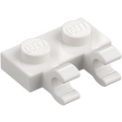 LEGO White Plate 1 x 2 with Horizontal Clips (flat fronted clips) (60470)