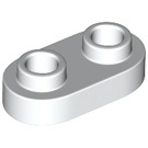 LEGO White Plate 1 x 2 with Rounded Ends and Open Studs (35480)