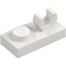 LEGO White Plate 1 x 2 with Top Clip without Gap (44861)