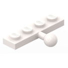 LEGO Wit Plaat 1 x 4 met Kogelgewricht (3184)