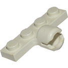 LEGO White Plate 1 x 4 with Ball Joint Socket (Long with 2 Slots)