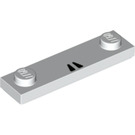 LEGO White Plate 1 x 4 with Two Studs with Voldemort's Nostrils with Groove (41740 / 78563)