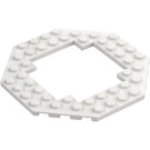 LEGO Бяло Плоча 10 x 10 Octagonal с Open Център (6063 / 29159)