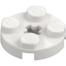 LEGO Wit Plaat 2 x 2 Rond met As gat (met 'X'-vormig asgat) (4032)