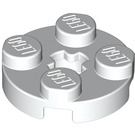 LEGO Weiß Platte 2 x 2 Runden mit Achse Loch (mit 'X'-Achsloch) (4032)
