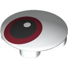 LEGO White Plate 2 x 2 Round with Rounded Bottom with Eye with Red Outline (2654 / 102131)
