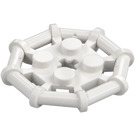 LEGO hvid Plade 2 x 2 med Bar Ramme Octagonal (Runde knops) (75937)