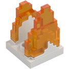 LEGO hvid Plade 2 x 2 med Marmoreret Gennemsigtig orange Ild (41685)