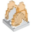 LEGO Wit Plaat 2 x 2 met Marbled Transparant Oranje Brand (41685)