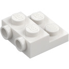 LEGO hvid Plade 2 x 2 x 0.7 med 2 knops på Side (4304 / 99206)