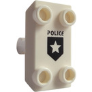 LEGO Wit Plaat 2 x 3 met Horizontaal Staaf met 'Politie' en Ster (30166)