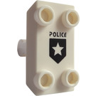 LEGO Weiß Platte 2 x 3 mit Horizontal Bar mit 'Polizei' und Star (30166)