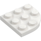 LEGO Bílá Deska 3 x 3 Kolo Roh (30357)