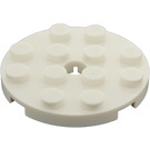 LEGO White Plate 4 x 4 Round with Hole and Snapstud (60474)